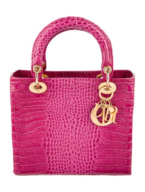 mini lady dior bag fashionphile|Lady Dior crocodile bag.